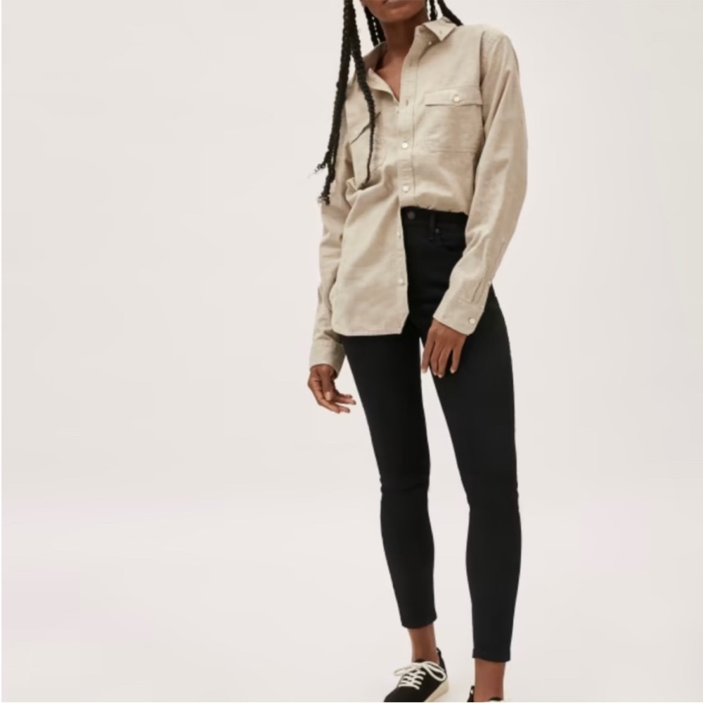 Everlane The Authentic Stretch High-Rise Black Denim Skinny Jean Size 28
